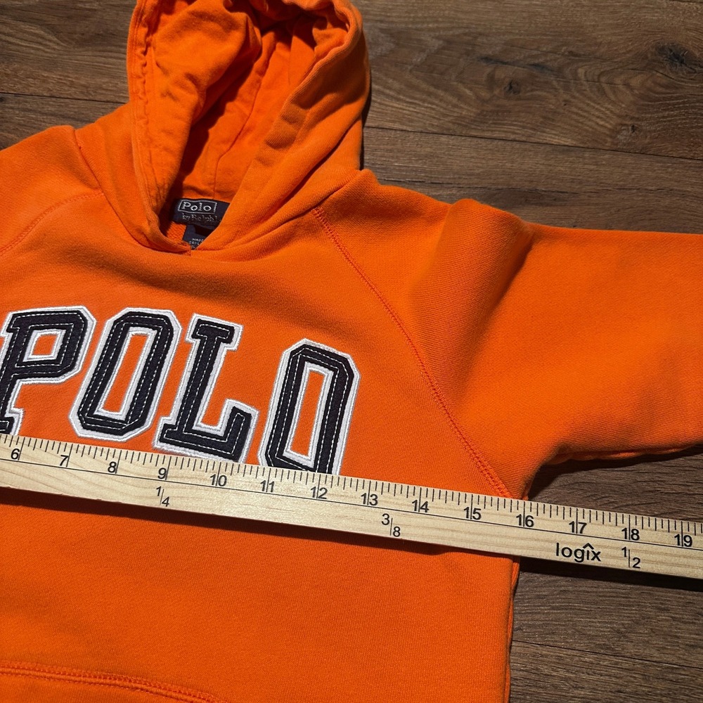 Polo Ralph Lauren Orange Spellout Hoodie Kids Size 6 - Picture 6 of 7